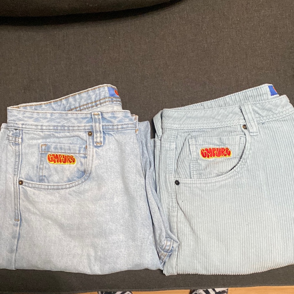 light blue courdry empyres with light blue jean empyres size: 34